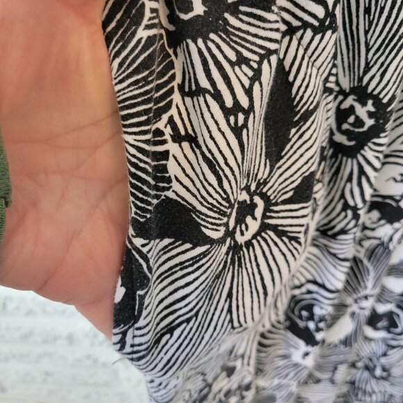 Dreams Co Womens Dress 2X Petite Plus Midi Black Floral Cotton Blend SWE32E - Picture 5 of 12